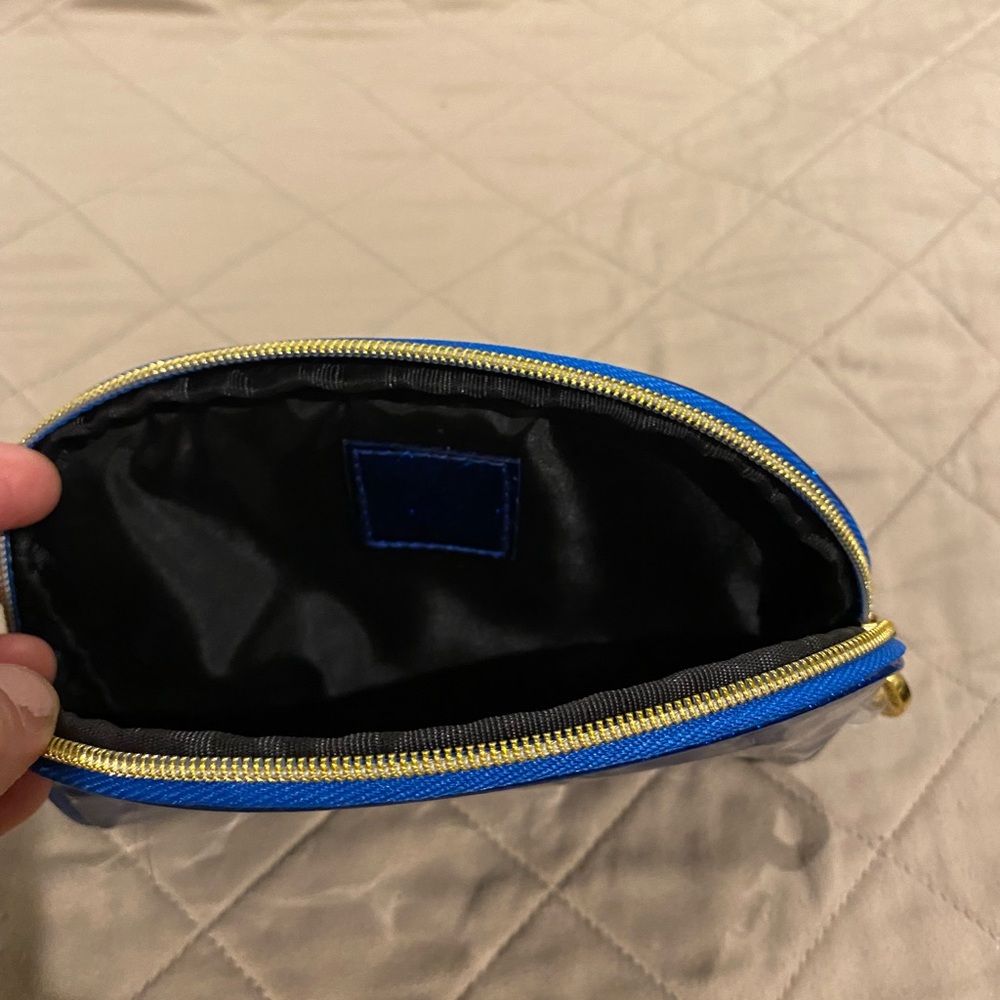 Blue with Gold Zippered Pouch